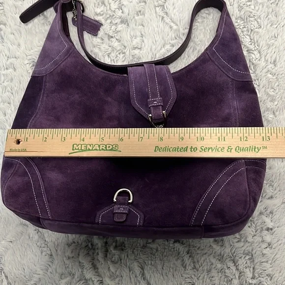 Coach Purple Suede Shoulder Bag - Picture 8 of 10